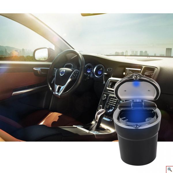 LED Φωτιζόμενο Φορητό Σταχτοδοχείο Τασάκι Αυτοκινήτου - Car Ashtray