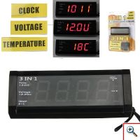 Ψηφιακό Ρολόι - Βολτόμετρο - Θερμόμετρο Αυτοκινήτου WF-518 3 σε 1