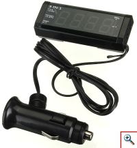 Ψηφιακό Ρολόι - Βολτόμετρο - Θερμόμετρο Αυτοκινήτου WF-518 3 σε 1