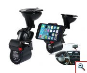 Βάση Αυτοκινήτου με Ασύρματο Πομπό FM Stereo, Bluetooth Hands-Free και Ενσωματωμένο Ηχείο