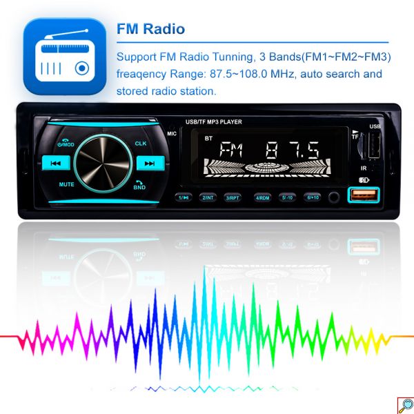 Ηχοσύστημα Mp3 Player Αυτοκινήτου 5x Color +RGB με Bluetooth USB,SD,AUX FM Radio & Τηλεχειριστήριο 920S-BT-OEM