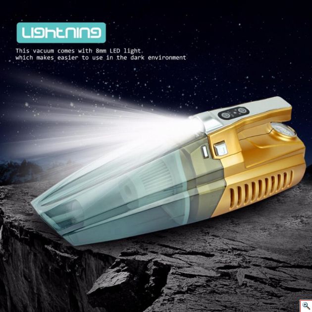 Ηλεκτρικό Σκουπάκι Υγρών Στερεών με Κομπρεσέρ Τρόμπα Αέρος Αυτοκινήτου & Φωτισμό LEDΗλεκτρικό Σκουπάκι Υγρών Στερεών με Κομπρεσέρ Τρόμπα Αέρος Αυτοκινήτου & Φωτισμό LED