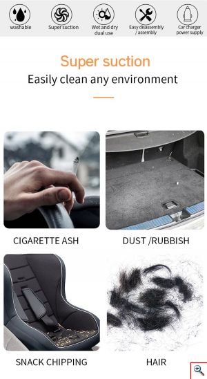 CaRsun Ηλεκτρικό Σκουπάκι Αυτοκινήτου Στερεών / Υγρών 100W C1398