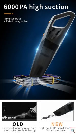 CaRsun Ηλεκτρικό Σκουπάκι Αυτοκινήτου Στερεών / Υγρών 100W C1398