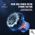 Carsun TURBO Ηλεκτρικό Σκουπάκι Στερεών, Τρόμπα Αέρος 12V με Επαναχρησιμοποιούμενο Φίλτρο, Φωτισμό LED & Οθόνη Ελέγχου Πίεσης - C1859-1