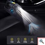 Carsun TURBO Ηλεκτρικό Σκουπάκι Στερεών, Τρόμπα Αέρος 12V με Επαναχρησιμοποιούμενο Φίλτρο, Φωτισμό LED & Οθόνη Ελέγχου Πίεσης - C1859-1