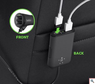 Φορτιστής Αυτοκινήτου με Καλώδιο Επέκτασης Belkin & 4 Θύρες USB στον Αναπτήρα και στον Αντάπτορα