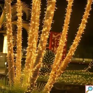 Χριστουγεννιάτικα Ηλιακά Λαμπάκια 500 LED 25m Θερμού Λευκού – Εξωτερική Διακόσμηση με Ηλιακό Πάνελ