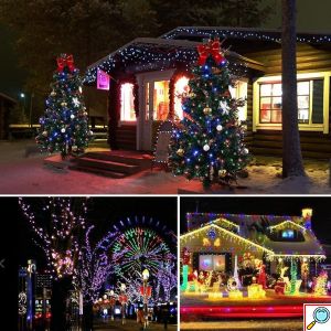 Χριστουγεννιάτικα Ηλιακά Λαμπάκια 360 LED Πολύχρωμα 18m - Διακόσμηση Εσωτερικού & Εξωτερικού Χώρου