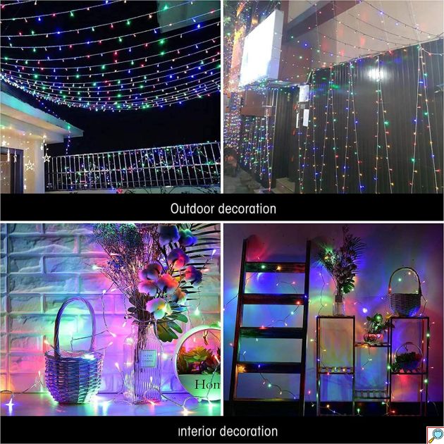 Χριστουγεννιάτικα Ηλιακά Λαμπάκια 360 LED Πολύχρωμα 18m - Διακόσμηση Εσωτερικού & Εξωτερικού Χώρου