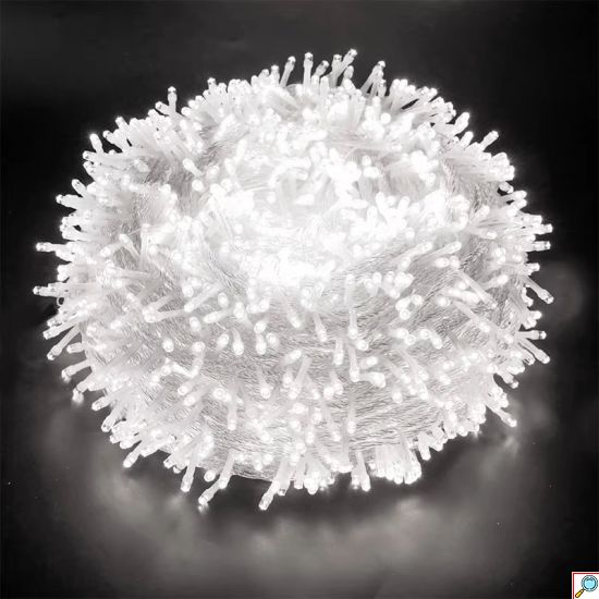 Χριστουγεννιάτικα Λαμπάκια 1000 LED - 50m Λευκού Μπλε Φωτισμού για Σπίτι και Κήπο