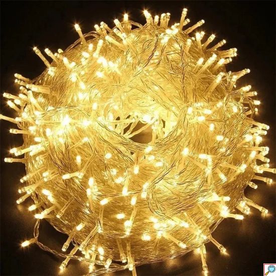 Χριστουγεννιάτικα Λαμπάκια 200 LED - 10m Λευκού Θερμού Φωτισμού για Σπίτι και Κήπο