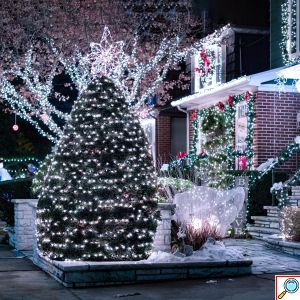 Χριστουγεννιάτικα Λαμπάκια 200LED 14.3m Ψυχρού Λευκού Φωτισμού με Πράσινο Καλώδιο