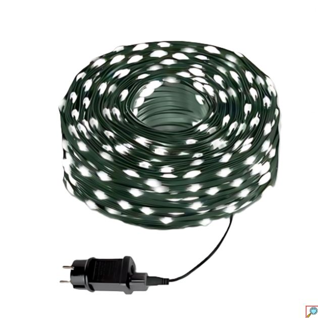 Χριστουγεννιάτικα Λαμπάκια 200LED 14.3m Ψυχρού Λευκού Φωτισμού με Πράσινο Καλώδιο