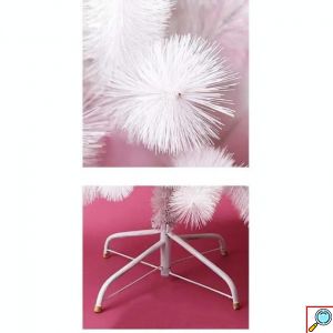 120cm Χριστουγεννιάτικο Δέντρο Λευκό με Μεταλλικό Σκελετό και Βάση