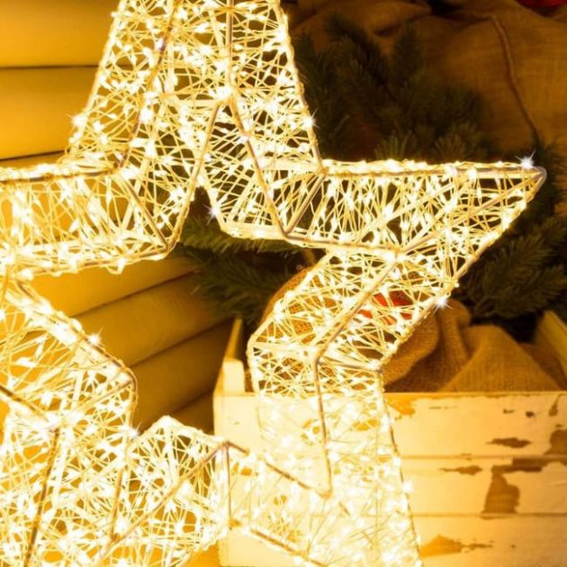 Χριστουγεννιάτικο Διακοσμητικό Αστέρι με LED Θερμού Λευκού Φωτισμού 45cm 