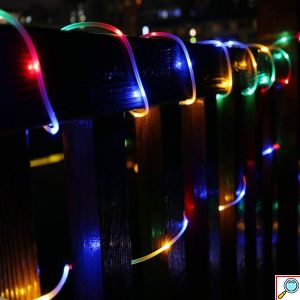 Χριστουγεννιάτικος Φωτοσωλήνας Μπαταρίας 100LED 0.3m+10m Πολύχρωμου Φωτισμού Aigostar
