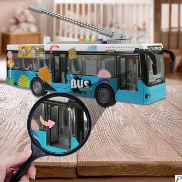 City Bus 1:16 Αστικό Λεωφορείο – Φώτα LED, Ήχοι και Ανοιγόμενες Πόρτες 0 Friction Powered