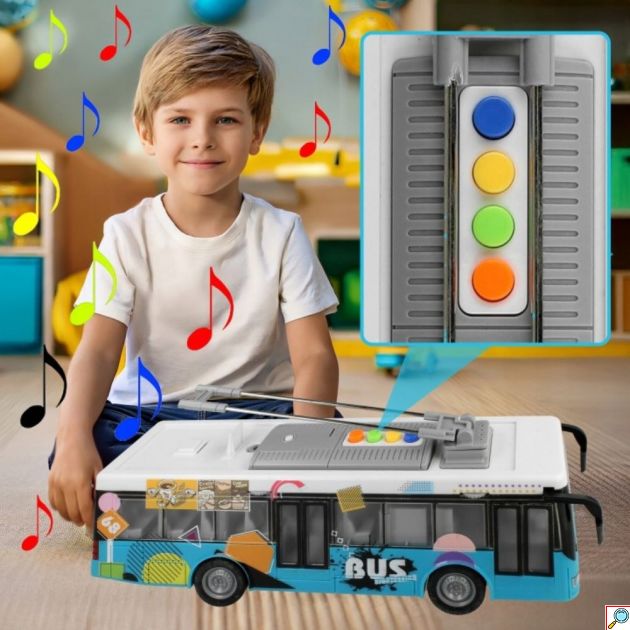 City Bus 1:16 Αστικό Λεωφορείο – Φώτα LED, Ήχοι και Ανοιγόμενες Πόρτες 0 Friction Powered