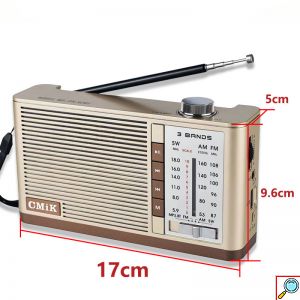 Ρετρό Ασύρματο Φορητό Ηχείο Bluetooth - Ραδιόφωνο CMiK 5W με Ροδέλα TF, USB, AUX - Γκρι