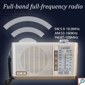 Ρετρό Ασύρματο Φορητό Ηχείο Bluetooth - Ραδιόφωνο CMiK 5W με Ροδέλα TF, USB, AUX - Γκρι