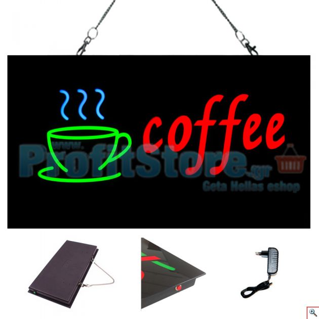 Extra Bright Φωτιζόμενη Διαφημιστική Πινακίδα COFFEE - Επιγραφή LED Epoxy Resin