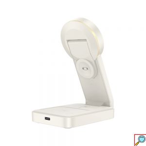 Αναδιπλούμενος Μαγνητικός Ασύρματος Φορτιστής 3 σε 1 για Φόρτιση Κινητού, Smartwatch και Ακουστικών 15W Hoco Μαύρος