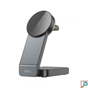 Αναδιπλούμενος Μαγνητικός Ασύρματος Φορτιστής 3 σε 1 15W Hoco Μαύρος