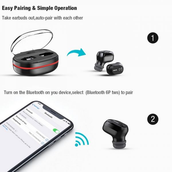 Μίνι Ασύρματα Bluetooth Ακουστικά Dacom K6H Pro με Θήκη Φόρτισης - Handsfree Wireless Headset