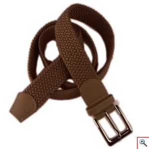  Καφέ Πλεκτή Ελαστική Ανδρική Ζώνη