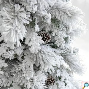 Deluxe 120 εκ. Χιονισμένο Χριστουγεννιάτικο Δέντρο με Μεταλλικό Σκελετό & Στολισμένο με Κουκουνάρια