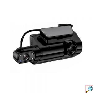 Κάμερα DVR Αυτοκινήτου Διπλή με Καταγραφικό - Κλιπ για Παρμπρίζ, Περιστρεφόμενο Φακό HD και Νυχτερινή Λήψη Hoco Μαύρη