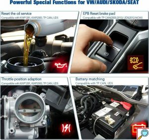 Διαγνωστικό Αυτοκινήτου OBD2 για VW, Audi, Skoda, Seat – Πλήρες Σύστημα με Οθόνη TFT - Konnwei