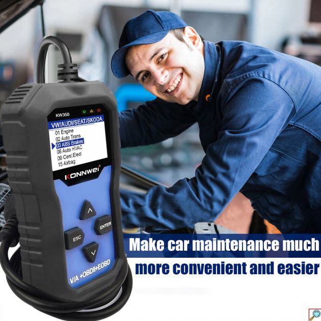 Διαγνωστικό Αυτοκινήτου OBD2 για VW, Audi, Skoda, Seat – Πλήρες Σύστημα με Οθόνη TFT - Konnwei