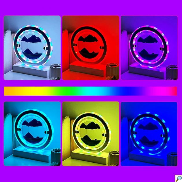 Διακοσμητική Λάμπα με Κινούμενη Άμμο, RGB Φωτισμό & Ηχείο Bluetooth