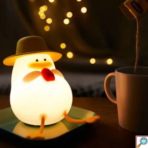 Διακοσμητικό Φωτιστικό USB Σιλικόνης Otis the Duck – LED, Επαναφορτιζόμενο, Ιδανικό για Παιδιά