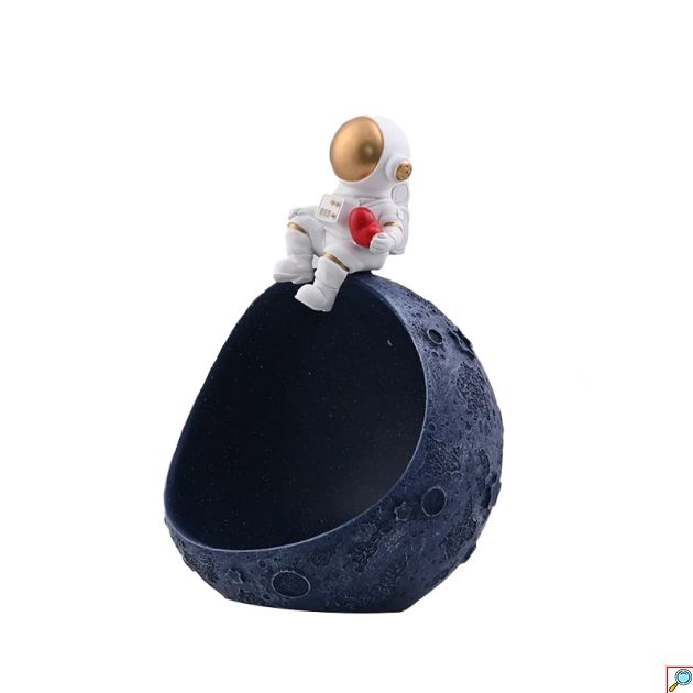 Διακοσμητικό Φως Σπιτιού - Αστροναύτης στη Σελήνη Άγαλμα / Μινιατούρα με Αποθηκευτικό Χώρο Μικρών Αντικειμένων