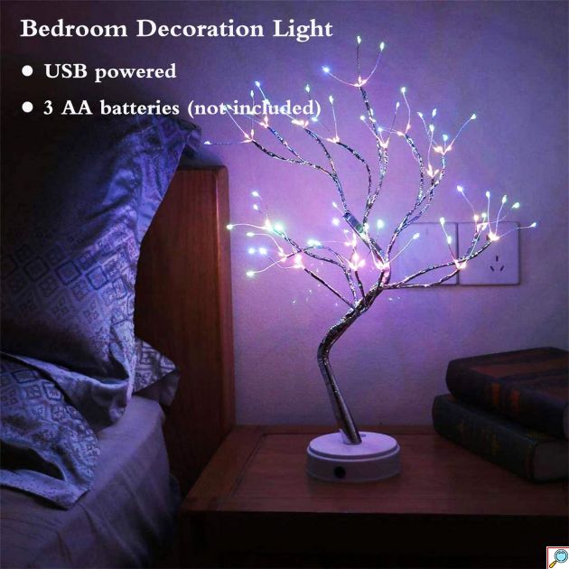 Διακοσμητικό Φωτιζόμενο Δέντρο 50cm με RGB Led Φωτισμό USB