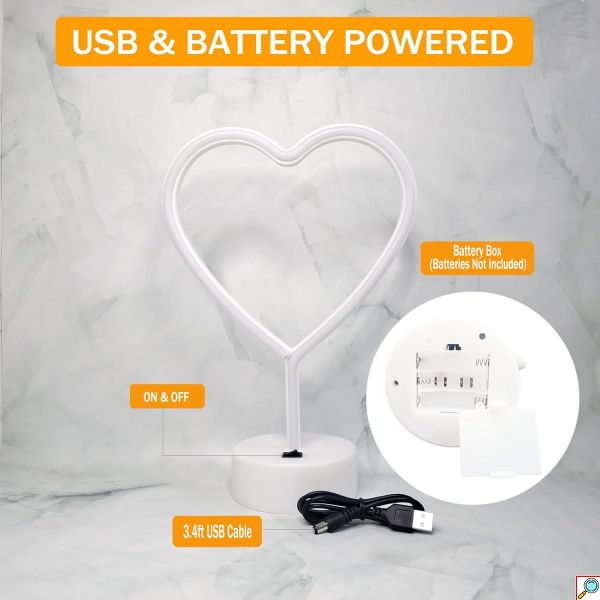 Διακοσμητικό Neon LED Φωτιστικό Καρδιά Decoration Lamp Heart 29x20x12 cm