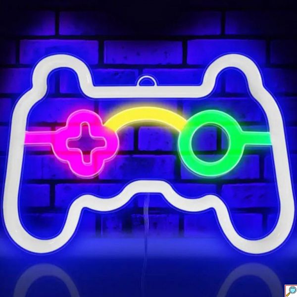 Διακοσμητικό Neon LED Φωτιστικό Χειριστήριο Παιχνιδομηχανής Decoration Lamp Gamepad 17x25 cm