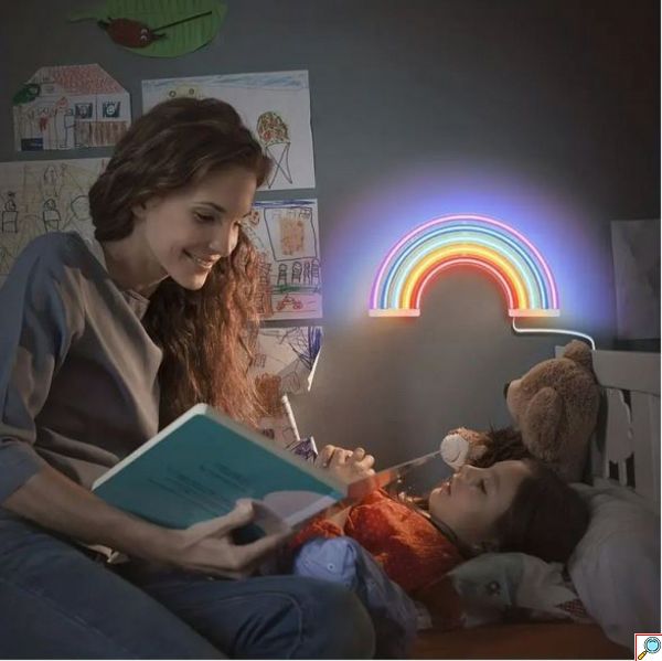Διακοσμητικό Neon LED Φωτιστικό Ουράνιο Τόξο Πολύχρωμο Decoration Lamp Raibow 28x14 cm