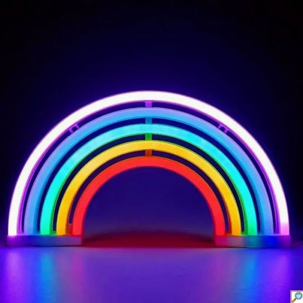 Διακοσμητικό Neon LED Φωτιστικό Ουράνιο Τόξο Πολύχρωμο Decoration Lamp Raibow 28x14 cm