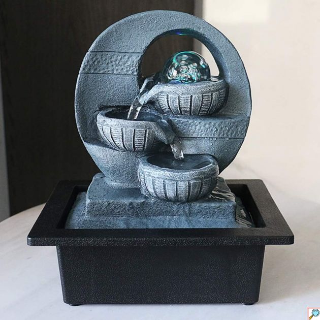 Διακοσμητικό Feng Shui Συντριβάνι Καταρράκτης με Φωτισμό LED - 26 x 23 x 18 εκ