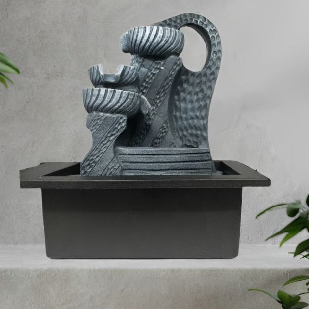 Διακοσμητικό Feng Shui Συντριβάνι Καταρράκτης με Φωτισμό LED - 28 x 23 x 18 εκ