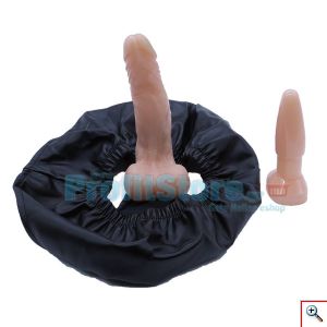 Latex Δερμάτινο Εσώρουχο Αυτοϊκανοποίησης με Εσωτερικό Ομοίωμα Πέους - Double Attack Dildo & Butt Plug Panty Underwear