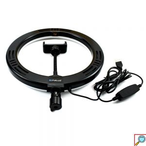 Φωτογραφικό Φωτιστικό Δαχτυλίδι LED 26cm USB με Ρυθμιζόμενο Θερμό & Ψυχρό Φωτισμό - Dimmer - Τρίποδο & 3 Βάσεις Στήριξης Κινητού - Ring Light Lamp