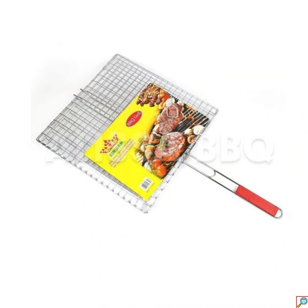 Διπλή Σχάρα Ψησίματος 30x40cm με Ξύλινη Λαβή