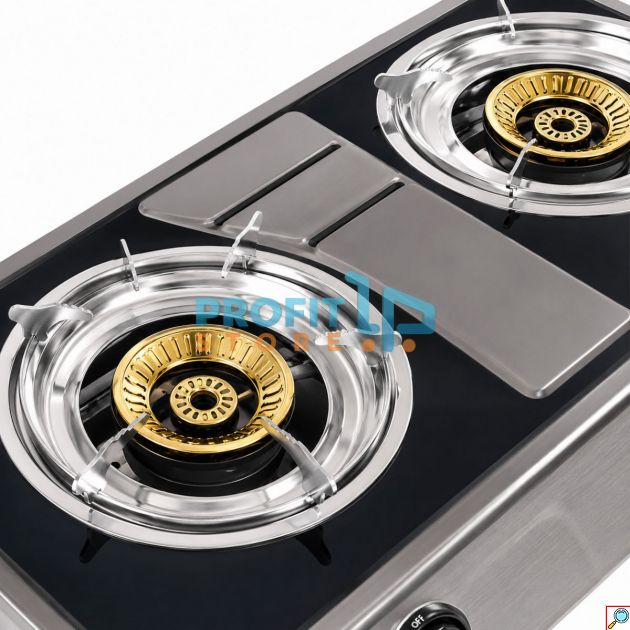 Διπλή Επιτραπέζια Εστία Υγραερίου Inox Winning Star 2500W