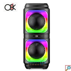 Μεγάλο Φορητό Bluetooth Ηχείο Φωτορυθμικό LED RGB Αυτοενισχυόμενο Ασύρματο με Είσοδο AUX (3,5mm & 6mm) για Μικρόφωνο Karaoke, USB στικ & SD Player