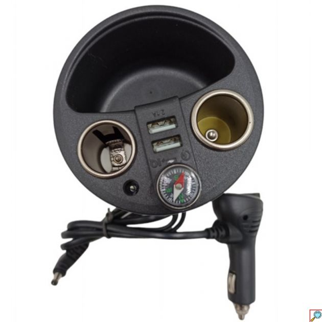 Διπλός Φορτιστής Αυτοκινήτου 120W 12/24v με 2 θύρες USB και Πυξίδα - Andowl